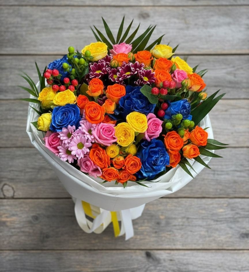 Букет цветов из: Розы и Хризантемы в Мышкине