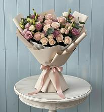 Букет цветов из:  Розы и Лизиантусы в Мышкине