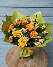 Букет цветов из:  Альстромерии и Розы в Мышкине