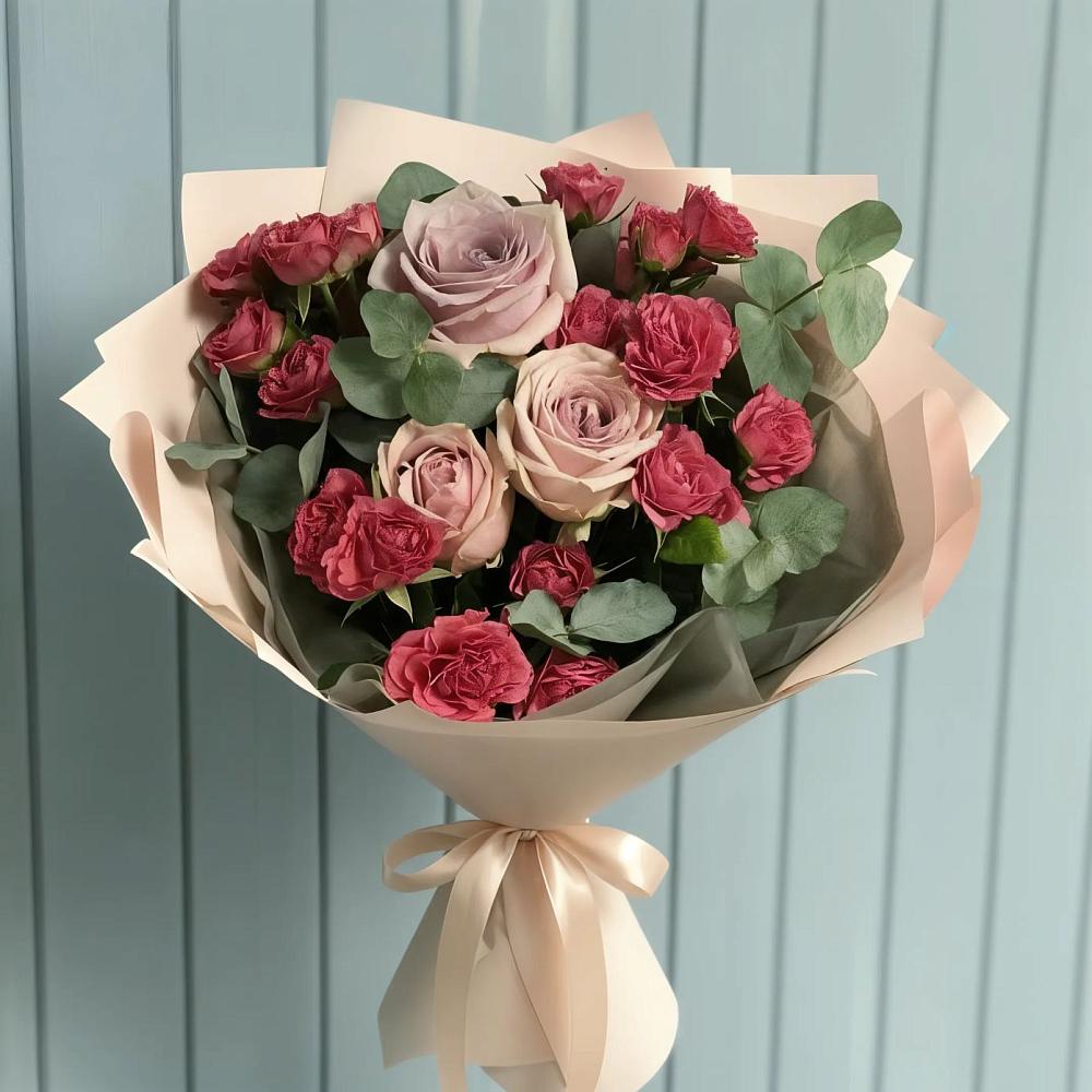 Букет цветов из: Гвоздики и Розы в Мышкине