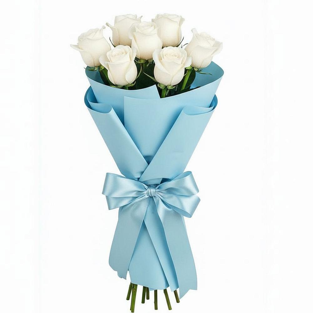 Букет 7 белых роз Проуд в Мышкине