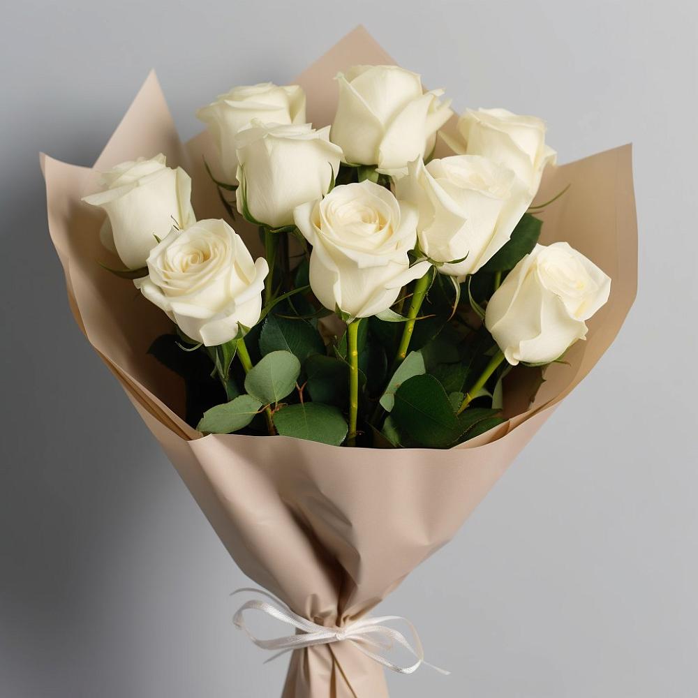 Букет 9 Белых роз Эдлесс Лав в Мышкине
