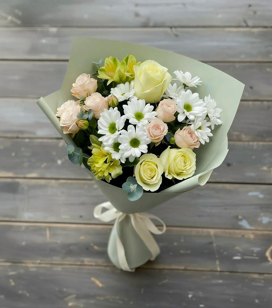 Букет цветов из: Альстромерии, Розы и Хризантемы в Мышкине