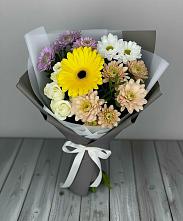 Букет цветов из:  Розы, Герберы и Хризантемы #REPLACE_PRED# Мышкине