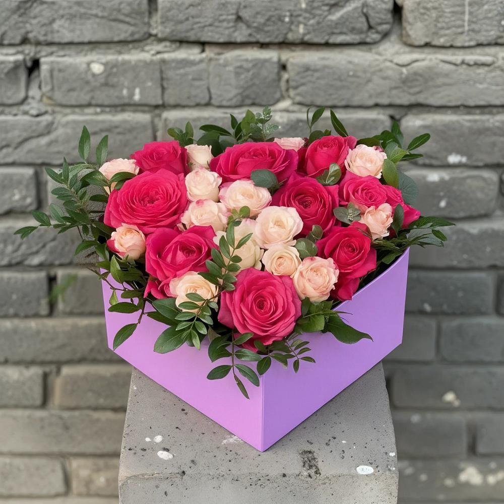 Цветочная композиция из Розы в коробке в Мышкине