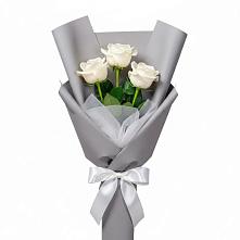 Букет 3 белые розы в Мышкине
