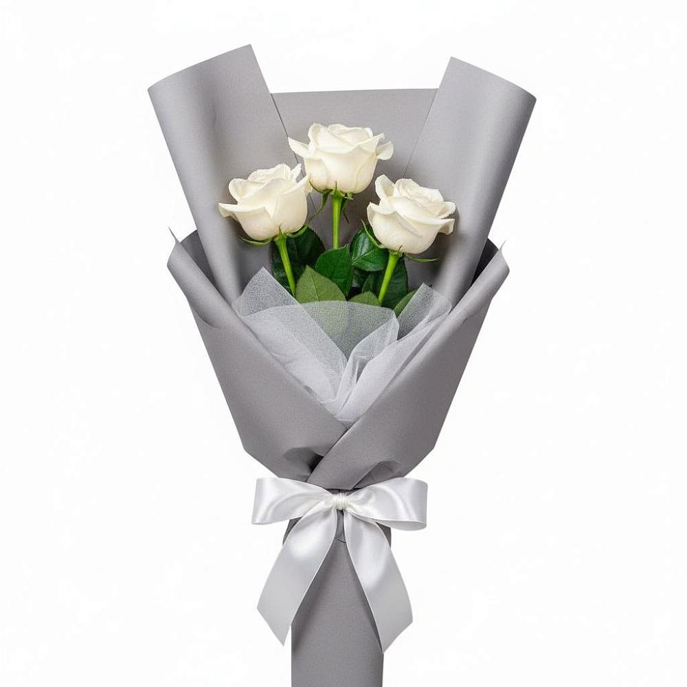 Букет 3 белые розы в Мышкине