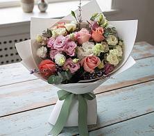 Букет цветов из:  Розы, Лизиантусы и Гвоздики #REPLACE_PRED# Мышкине