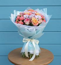Букет цветов из:  Хризантемы и Розы в Мышкине