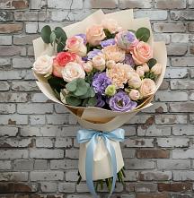 Букет цветов из:  Розы, Лизиантусы и Гвоздики в Мышкине